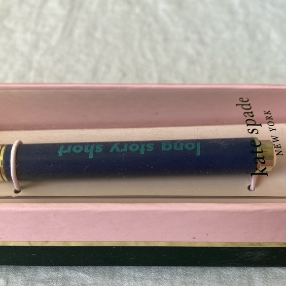 Kate Spade: Gold Tone & Blue Ink Pen Key Fob - Picture 11 of 16